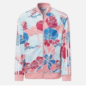 adidas Orignials Superstar Track Jacket Floral Print Logo Sz Med w MEASUREMENTS